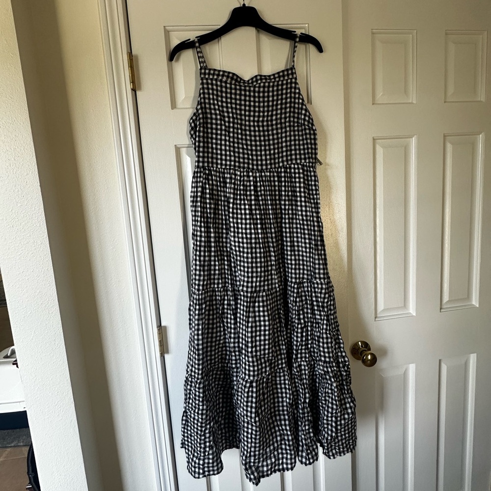 Old Navy Black and White Checkered Maxi Dress